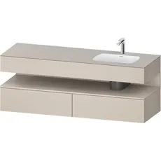 Duravit Qatego Einbauwaschtisch mit Konsolenwaschtischunterbau, 1600x550x600mm, Nische Taupe Matt, Becken rechts, QA4796091, Farbe: Taupe Matt/mit Nischenbeleuchtung