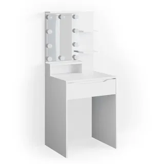 Vicco Schminktisch Ruben Weiß 60 cm mit LED Beleuchtung, Model 34612 - Weiß