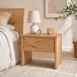 OTTO home Nachtkonsole "Ultima Balkenbett Doppelbett, Füße mit Kufenform" Massivholz, Skandinavisches Design, Robust, stabil, FSC zertifiziert, fichte gewachst, geölt