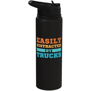 Lässt sich leicht von LKWs ablenken, lustiger LKW-Fahrer Stainless Steel Insulated Water Bottle