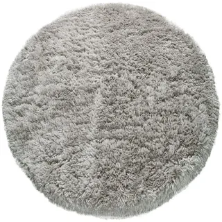 Paco Home Hochflor-Teppich »Akumal 930« rund 60 mm Höhe Shaggy, besonders weich durch Softgarn, Uni-Farben, grau
