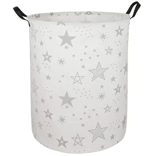 ACMUUNI 50 cm runder Wäschekorb aus Segeltuch, großer Wäschekorb mit Griffen, wasserdichter Baumwollaufbewahrung, Organizer, perfekt für Kinder, Jungen, Mädchen, Spielzeug, Schlafzimmer, Kinderzimmer,