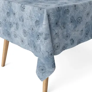 Martina Home Harzbeschichtete Tischdecke Löwenzahn, 220 x 140 cm, Blau