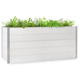 Blumfeldt Nova Grow Gartenbeet,195 x 91 x 100 cm (BxHxT),Material: WPC mit UV-, Rost- und Frostschutz,Holzoptik,rückenschonende Höhe,einfacher Zusammenbau,weiß - Weiß