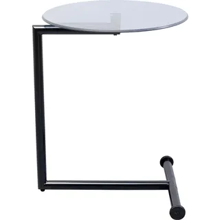 Kare Beistelltisch Easy Living, Schwarz Beistelltisch, Rund, Metall, Laptoptisch, Sofatisch, Wohnzimmer, Schlafzimmer, Flur, 63x46x46 cm (H/B/T)