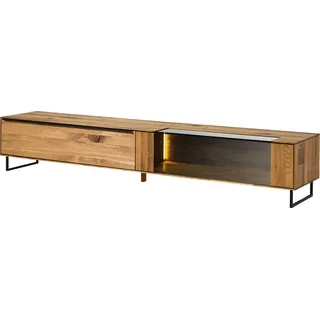 Massivmoebel24.de Lowboard Wildeiche 235x43x42 natur geölt WIEN #213 - Braun