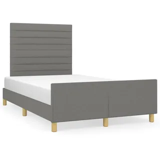 vidaXL Bettgestell ohne Matratze Dunkelgrau 120x200 cm Stoff - Grau