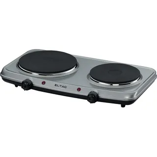 Rommelsbacher DK 28 - 2 Gussheizplatten, stufenlos regelbar, Überhitzungsschutz, 2500 Watt, Silbermetallic