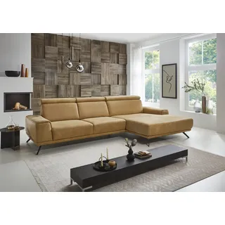 die planbar Ecksofa DIE PLANBAR "PN-EM22041 L-Form", gelb (kurkuma), B:335cm H:89cm T:188cm, Sofas, Ecksofa, wahlweise motorisches Canape oder Sitztiefenverstellung
