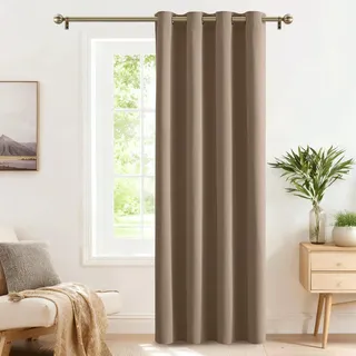 PONY DANCE Türvorhang Kälteschutz Verdunkelungsvorhang Wohnzimmer | 1 Stück H210 x B132 cm, Cappuccino, Sichtschutz, UV-Schutz, Blickdicht, für Schlafzimmer, Ösenschal, Gardinen Blickdicht