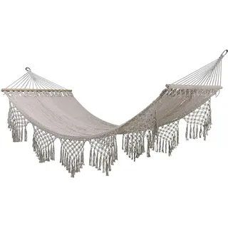 RED Deco Handgeflochtene Hängematte für den Außenbereich 200 x 100 cm PORQUEROLLES Creme