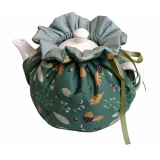 Teewärmer aus Baumwolle, Vintage-Stil, dekorativ, staubdicht, mit Isolierkissen, um Tee warm zu halten, Küche, Heimdekoration für Mutter, Ehefrau, Freunde (grün)