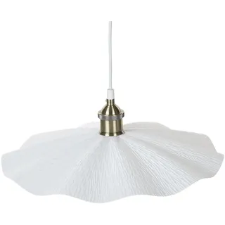 BELIANI Hängelampe Weißes Messing Metall Modern Industrieller Stil Dekorative Deckenleuchte Wohnzimmer Esszimmer - Weiß, Gold