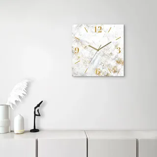 Leonique Wanduhr »Marmor« analog, 30 cm, weiß