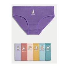 Girls M&S Collection 7pk Pure Cotton Animal Knickers (2-12 Yrs) - Multi, Multi - 11-12 Years