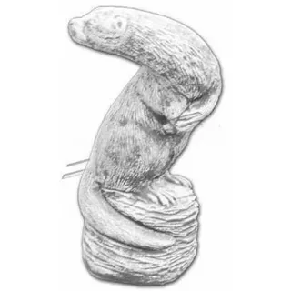 Garten Dekoration Frettchen Terrasse Stein Figuren Figur Deko Statue Skulptur - Weiß