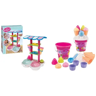 Simba 107102532 - Eisdiele, 13 Teile, 26x34x46cm, Sandspielzeug, Sandkasten, Eiswaffeln & Eimergarnitur EIS, 14 Teile, Sandkasten, Wasserspielzeug, Sandspielzeug, Es Wird nur EIN Artikel geliefert