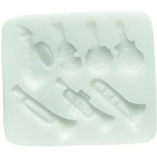 Silikomart | Silikonform für Zuckermasse MUSICAL INSTRUMENT, Form für Tortendekorationen, Thema Prinz, Maße 148 x 132 x 38 mm,