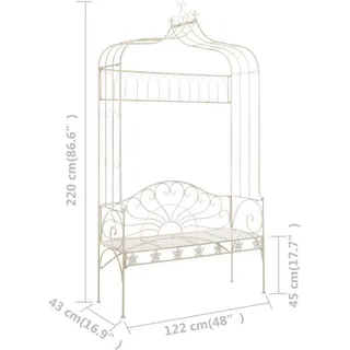 vidaXL Gartenbank 122 x 43 x 220 cm antik-weiß