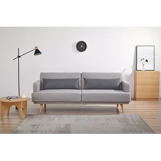 SalesFever Sofa 3-Sitzer Webstoff grau