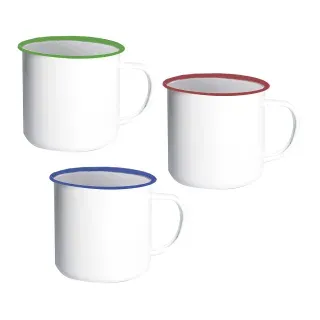 WESTMARK Emaille Tasse, 350 ml, Robuste und leichte Tassen für Outdoor-Aktivitäten, 1 Packung = 3 Tassen