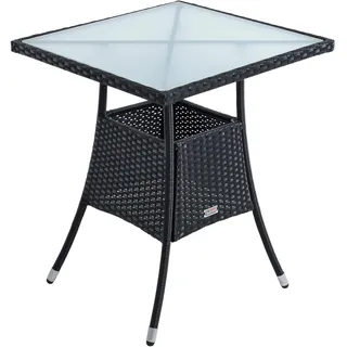 Estexo Polyrattan Beistelltisch 57 x 57 x 72 cm Schwarz