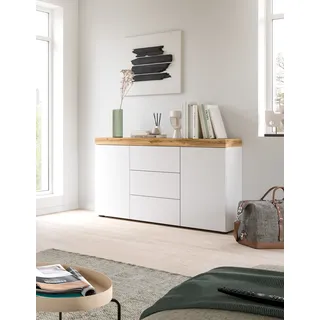 INOSIGN Sideboard »Mambo, Breite 125cm, in Weiß/Wotan Eiche Melamin«, Wohnzimmer, Wohnzimmermöbel, Kommode, Schrank, Sideboard weiß