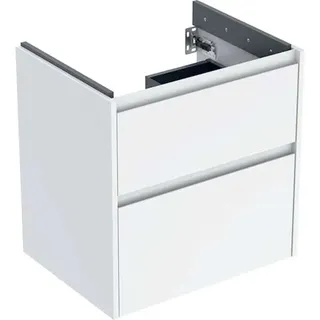 Geberit Renova Plan Unterschrank für Waschtisch, mit zwei Schubladen, 59,5x60,6x44,6cm, 504.027.01.1, Farbe: weiß / lackiert seidenglänzend