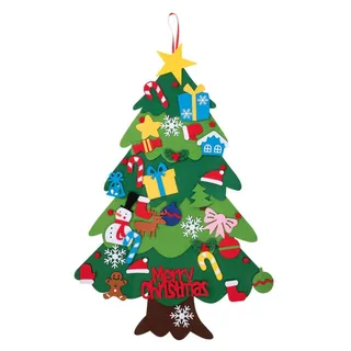 Filz-Weihnachtsbaum zum Aufhängen mit Dekoration 67 x 100 cm - Einheitsgröße