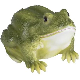 Bambelaa! Gartenfiguren Für Draußen Wetterfest Gartendeko Gartendekoration Frosch/Kröte Gartenstatuen Groß Deko Garten Figuren Teich Dekofigur Karlo aus Polyresin ca. 19 x 14 x 12cm