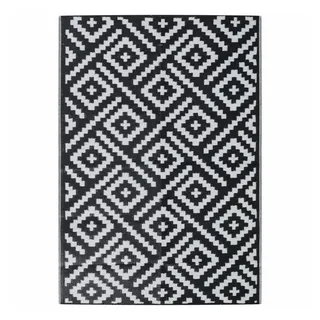 vidaXL Outdoor-Teppich ARAKIL Weiß und Schwarz 140x200 cm PP