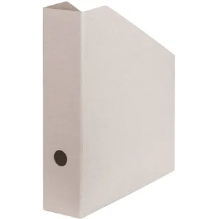 Falken Original Falken Stehsammler Pure Raw. Made in Germany. Grauer Zeitschriftensammler aus unbehandeltem Karton für DIN A4/C4 7,5 cm breit genietet, Öko Stehsammler, Griffloch, FSC