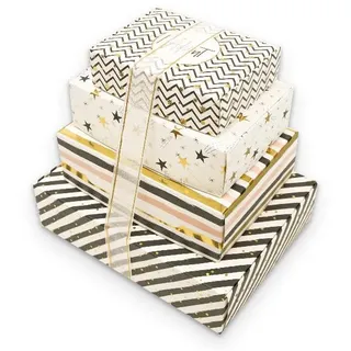 Advent Geschenkset zum Befüllen 4 edle Adventskalender Geschenkboxen - Beige