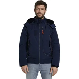 TOM TAILOR PADDED BLOUSON WITH HOOD Herren Winterjacke mit Kapuze - Blau