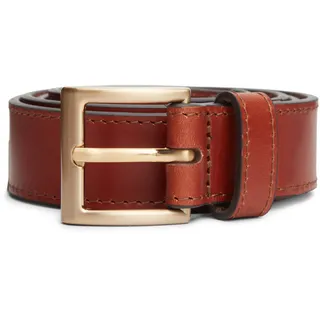 Ledergürtel TOMMY HILFIGER "TH SOHO 3.0 cm breit", Herren, Gr. 115, winter cognac, Rindsleder, Gürtel Ledergürtel