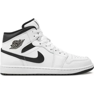 Air Jordan 1 Mid White/White/Black/Black 45