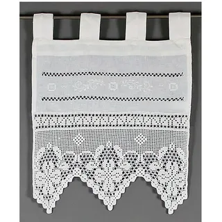 HOSSNER - ART OF HOME DECO Scheibengardine Traunsee (1 St), m. Stickerei, Hohlsaum u. Häkelspitze, beige (creme) Scheibengardinen blickdicht Wirkware,