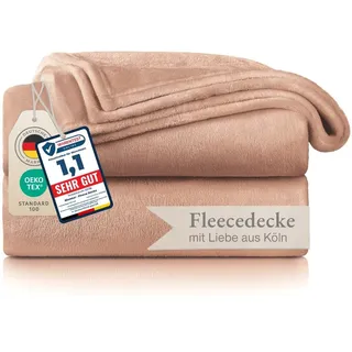 Blumtal Kuscheldecke flauschig - Oeko-TEX zertifizierte Fleecedecke 150x200 cm - Wohndecke 150x200 cm weich - Decke Couch Wohn- Tagesdecke - flauschig Rosa Decke