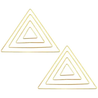 WANGCL 8 Stück DIY Makramee Metall Blumen Kranz Basteln Hoops Dreieck Metall Traumfänger Ringe DIY Handwerk Traumfänger Herstellung Werkzeuge (4 Größen)