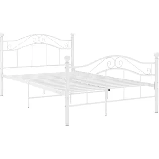 vidaXL Bett Weiß Metall 120x200 cm - Weiß