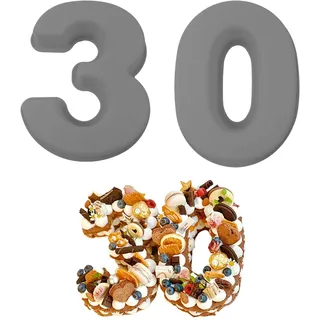 MytaYt 2 Stück VERDICKT 10 Zoll Silikon Kuchenform Zahlen 30 Silikon Backform Set 25cm für Kindergeburtstag, Jubiläum, Partys