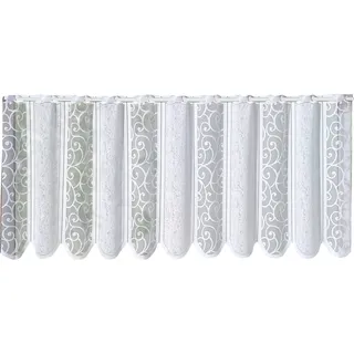 Scheibengardine WECKBRODT "Prag", weiß, B:75cm H:78cm, Jacquard, Polyester, Gardinen, Scheibengardine, Bistro, Jacquard, strukturiert, gebogt, nach Maß, Gardine, Store
