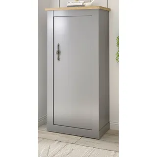 Kommode "Rideau" in grau und Eiche Landhaus Highboard 68 x 142 cm - Grau, Naturbelassen