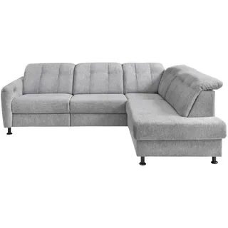 Livetastic Ecksofa , Silberfarben , Textil , Uni , L-Form , 270x198 cm , Made in Europe , seitenverkehrt erhältlich, Rücken echt, motorische Relaxfunktion, Herz-Waage-Funktion, USB-C-Anschluss , Wohnzimmer, Sofas & Couches, Wohnlandschaften, Ecksofas