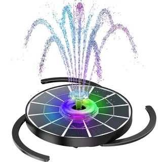 AISITIN 4W LED Solar Springbrunnen für Außen mit Fernbedienung, Solar Schwimmender Fontäne Pumpe mit 4 Sprüh Effekten,mit Akku und Gebührenpflichtig,Solarbrunnen für Draussen für Garten,Teich,Vogelbad