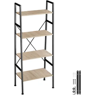 tectake Leiterregal Newcastle, inklusive Kippschutz, 57,5 x 35,5 x 139 cm, Industrial Holz hell, Eiche Sonoma , Naturfarben , Beton Optik , Rechteckig , 35.5x139x57.5 cm , Wohnzimmer, Regale, Bücherregale
