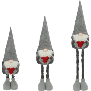CREOLOGIC XXL-Wichtel Figur 130 cm · Wichtel Teleskopbeine · Weihnachtsdekoration Wichtel · Nordic Wichtel · Deko Wichtel · Dekorationsfiguren · Weihnachtswichtel Mann · Gnom (Wichtel Grau)
