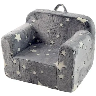 Redom Kindersofa Stoff mit Armlehnen, leuchtendem Sternmuster abnehmbarer Bezug 49/64/49 cm Grau , Textil , 64x49x49 cm , Babymöbel & Kindermöbel, Kinderzimmer & Jugendzimmer