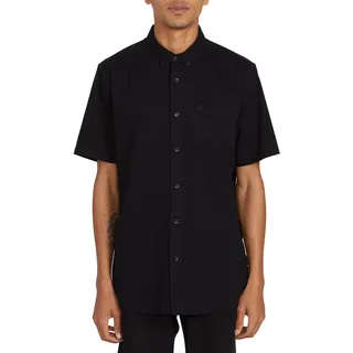 Volcom Herren Everett Oxford Kurzarmhemd Hemd mit Button-Down-Kragen, New Black, Klein