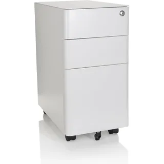 HJH Office Rollcontainer Color I Stahl Weiß